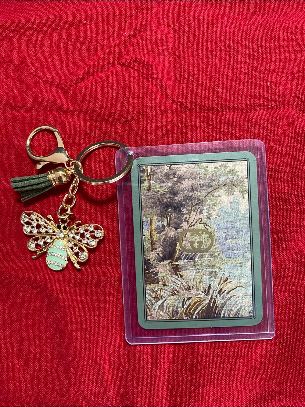 Gucci Authentic Playing Card with Green Tassel and Mint Detail Bee